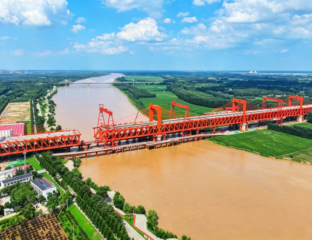 Jiyang Yellow River rail-road bridge