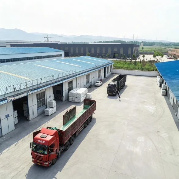 Factory warehouse and truck dispatch